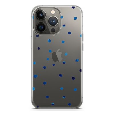 Blauwe stippen: iPhone 13 Pro Transparant Hoesje
