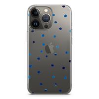 Blauwe stippen: iPhone 13 Pro Transparant Hoesje