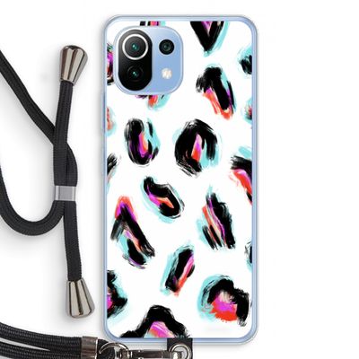 Cheetah color: Xiaomi Mi 11 Lite Transparant Hoesje met koord