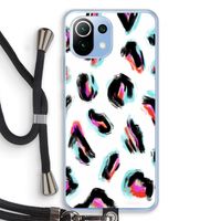 Cheetah color: Xiaomi Mi 11 Lite Transparant Hoesje met koord