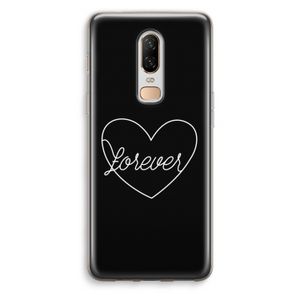 Forever heart black: OnePlus 6 Transparant Hoesje