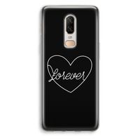 Forever heart black: OnePlus 6 Transparant Hoesje