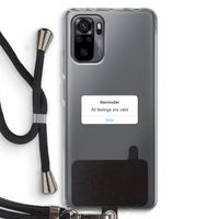 Reminder: Xiaomi Redmi Note 10 Pro Transparant Hoesje met koord