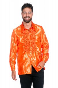 Ruchesblouse neon oranje