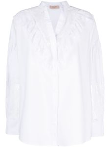 TWINSET chemise à empiècements en dentelle - Blanc