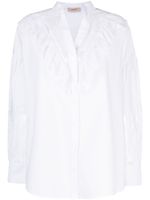 TWINSET chemise à empiècements en dentelle - Blanc