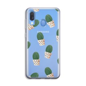 Cactusprint roze: Samsung Galaxy A40 Transparant Hoesje