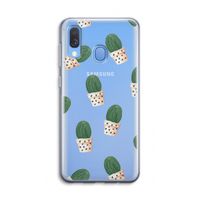 Cactusprint roze: Samsung Galaxy A40 Transparant Hoesje
