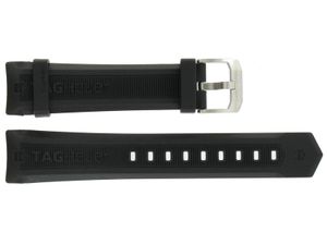 Horlogeband Tag Heuer CAF101E / EWZ5762 / CAF1010 Silicoon Zwart 21mm