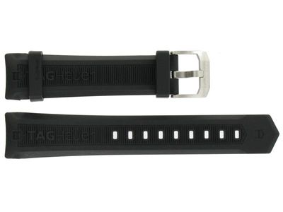 Horlogeband Tag Heuer CAF101E / EWZ5762 / CAF1010 Silicoon Zwart 21mm