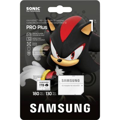 Samsung Sonic Edition - Shadow microSDXC-kaart Retail 1 TB A2 Application Performance Class, v30 Video Speed Class, UHS-I U3 Speciale editie “Sonic The