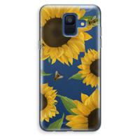 Sunflower and bees: Samsung Galaxy A6 (2018) Transparant Hoesje - thumbnail