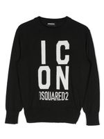 DSQUARED2 KIDS pull à logo en intarsia - Noir - thumbnail