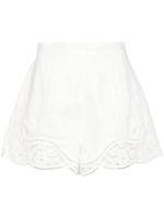 ZIMMERMANN short brodé Gabrielle à taille haute - Blanc - thumbnail