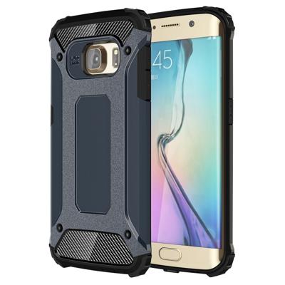 Voor Samsung Galaxy S6 Edge / G925 harde Armor TPU + PC combinatie hoesje (donker blauw)