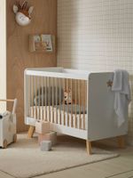 Babybed met spijlen LIJN GROTE BEER wit / hout