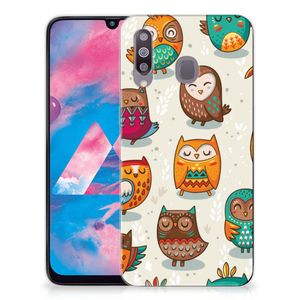 Samsung Galaxy M30 TPU Hoesje Vrolijke Uilen