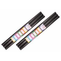 6x Rollen Kaftpapier / kadopapier - met etiketten - 200 x 70 cm - zwart