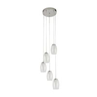 Searchlight 5-lichts vide hanglampCyclone grijs - 97291-5CL
