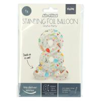 Folat BV Staande folieballon joyful party cijfer 8 -72cm
