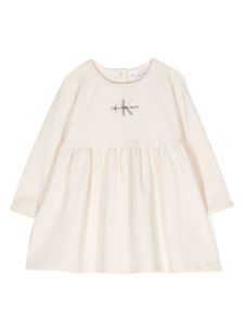 Calvin Klein Kids robe en coton à logo imprimé - Tons neutres