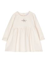 Calvin Klein Kids robe en coton à logo imprimé - Tons neutres