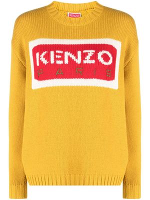 Kenzo pull en maille à logo intarsia - Jaune