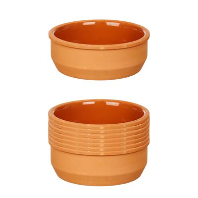 Tapas/creme brulee serveer schaaltjes - set van 12x - terracotta - bruin - 12 x 4 cm