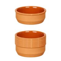 Tapas/creme brulee serveer schaaltjes - set van 12x - terracotta - bruin - 12 x 4 cm