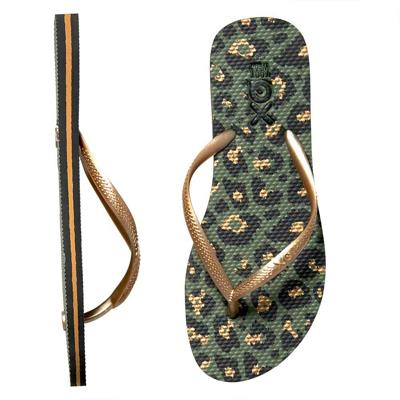 XQ Teenslippers Dames Panter Print Army Green-39