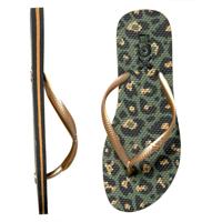 XQ Teenslippers Dames Panter Print Army Green-39