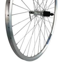 Roland achterwiel 28 uitval cass 8v alu v-profil zilver