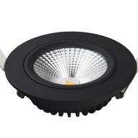LED inbouwspot zwart 1100 lumen 12W 2700K breedstralend 60° 26mm hoog diameter 104mm kantelbaar IP54