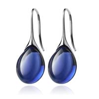 LGT JWLS Druppel Oorbellen voor Dames - Zilverkleurig met Blauwe Zirkonia Druppelstenen