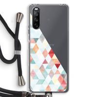 Gekleurde driehoekjes pastel: Sony Sony Xperia 10 III Transparant Hoesje met koord