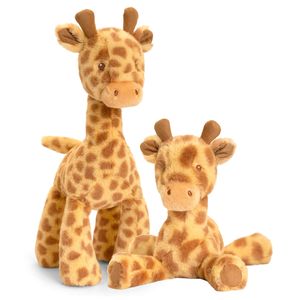 Pluche knuffel dieren Giraffes familie setje 14 en 25 cm