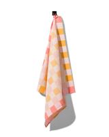 HEMA Theedoek 65x65 katoen met ruiten (okergeel)