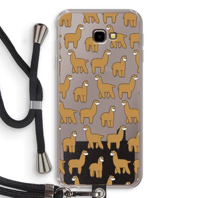 Alpacas: Samsung Galaxy J4 Plus Transparant Hoesje met koord