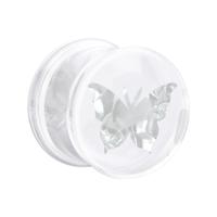 Double Flared Plug met Mother of Pearl Inlay Acryl Tunnels & Plugs - thumbnail