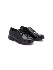 Moustache round-toe patent brogues - Noir