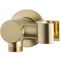 Wiesbaden Wandbocht met Kantelbare Handdouchehouder - Geborsteld Messing