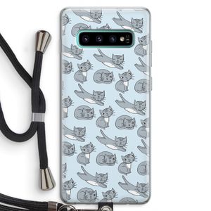 Poezen: Samsung Galaxy S10 Plus Transparant Hoesje met koord