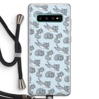 Poezen: Samsung Galaxy S10 Plus Transparant Hoesje met koord