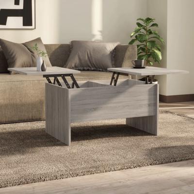 Salontafel 80x50x42,5 cm bewerkt hout grijs sonoma eikenkleurig