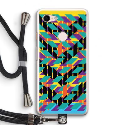 Skew Bee 1: Pixel 3 Transparant Hoesje met koord