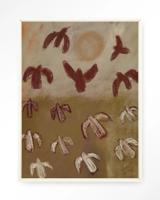 Urban Cotton Wandkleed 'Sunbirds' 145 x 190cm in Floating Frame - off white