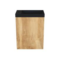 Fonteinkast Natural Oak Arcqua Luna 40x55x28 cm Incl. Fontein Mat Zwart Zonder Overloop Arcqua Fonteinkast Natural Oak Arcqua Luna 40x55x28 cm Incl. Fontein Mat Zwart Zonder Overloop Arcqua