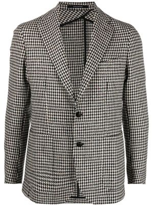 Tagliatore blazer boutonné à motif pied-de-poule - Noir
