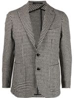Tagliatore blazer boutonné à motif pied-de-poule - Noir Tagliatore blazer boutonné à motif pied-de-poule - Noir
