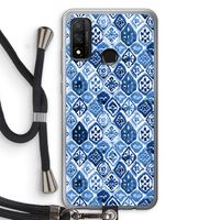 Blauw motief: Huawei P Smart (2020) Transparant Hoesje met koord